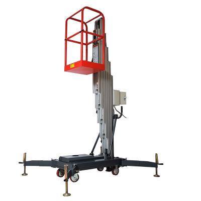 China Advertising Company 130Kg-150Kg Aluminum Single Mast Lifter Aerial Work Platform Lift for sale