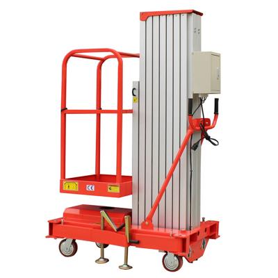 China Advertising Company 150Kg Weigh Aerial Work Single Aluminum Platform Mast Lifting Tools for sale