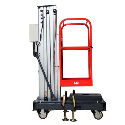 China Advertising Company 8M 10m Single Mast Aluminum Aerial Work Platform Lift With Ce for sale