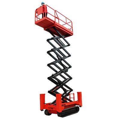 China Hotels V Height 4.5m-12m Load 200-450kg Crawler Self Propelled Hydraulic Scissor Lift for sale