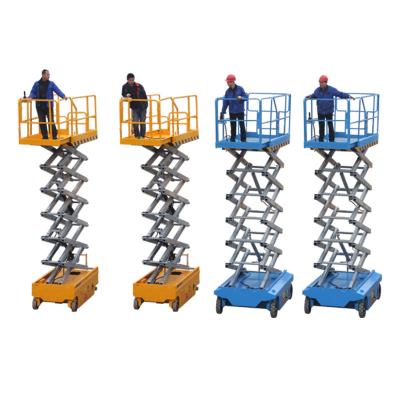 China Hotels Wholesale 10m Load 300kg Mobile Hydraulic Self Propelled High Lift Machine Mobile Scissor Lift for sale