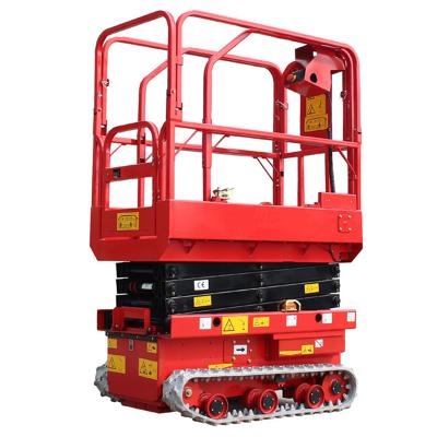 China Advertising company 14m outdoor aerial lift platform electric motor self-propelled scissor lift for sale