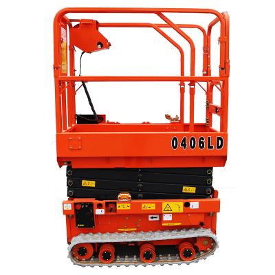 China Cheap Mobile Hotels Mini Self Propelled Scissor Lift 300kg 10m Crawler for sale