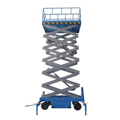 China Hotels 6m-14m Lifting Load 450kg Electric Mobile Scissor Lift Platform Full Of High End Equipment Spare Part for sale