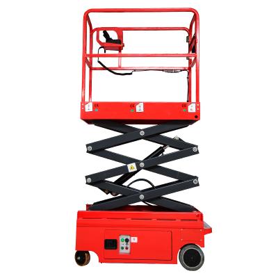 China Hotels V 3M-3.9m Self Propelled Mobile Hydraulic Load 300kg Mini Scissor Lift for sale