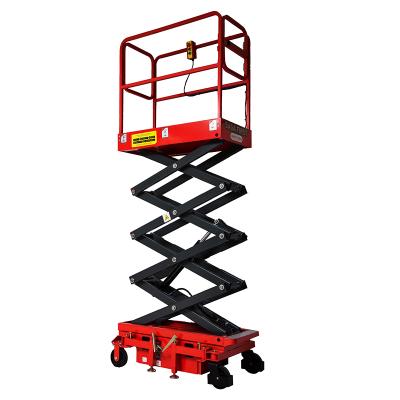 China Hotels Mobile Small Semi Electric Mini Scissor Lift With 300kg Capacity for sale