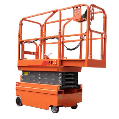 China Hotels 300kg Mobile Self Propelled Mini Scissor Lifter Hydraulic Load Machine Forklift for sale