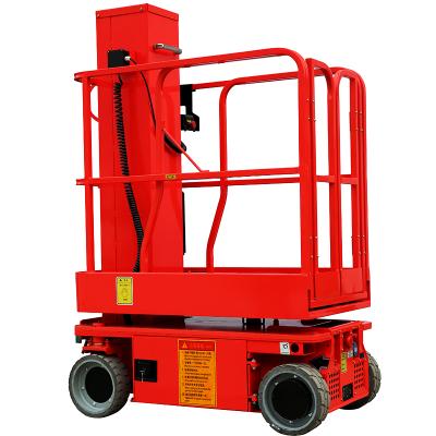 China Hotels Wholesale Aluminum Vertical Single Mast High Platform Self Propelled Vertical Aerial Work Lift for sale