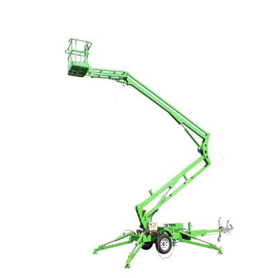 China Advertising Company 18m Electric Bucket Pusher Telescopic Towable Cherry Picker Boom Lift for sale