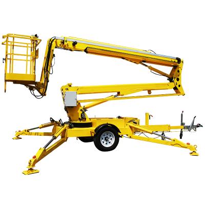 China Hotels 10m-20m Load Towable Spider 200kg Cherry Picker Electric Lift Truck Towable Boom Lifts for sale