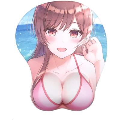 China With Wrist Rest Pretty Funny Anime 3D Cartoon Sexy Breast Girl Gel Mouse Pad for sale