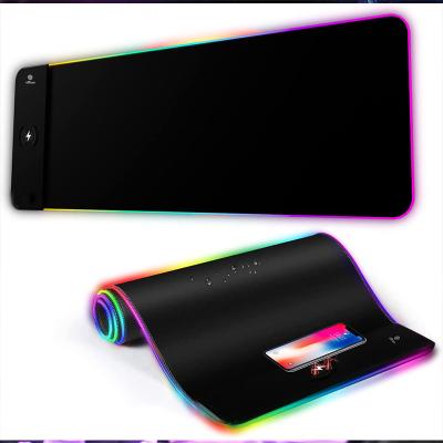 China Waterproof 2022 New Design 15W QI Fast Charging RGB Wireless Charger Mouse Pad for sale