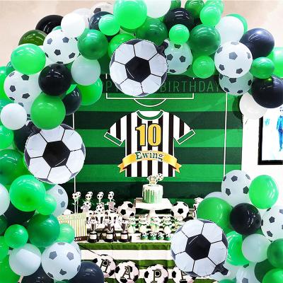 China Festival Decoration Football Theme Balloon Set Black Green White Aluminum Foil Balloon Children's Birthday Party Decoration for sale