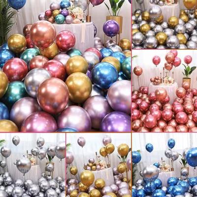 China 1.8G metal disposable latex balloon birthday party wedding holiday gold balloon decoration set support customization for sale