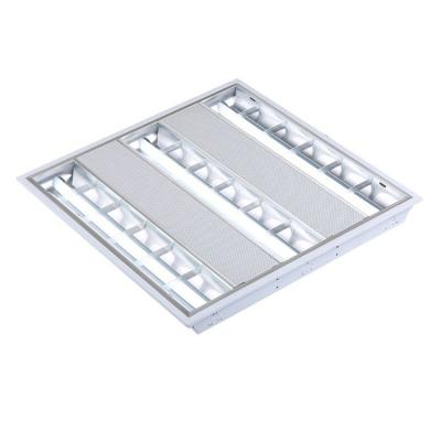 China Desktop Integrated 600x600mm Embedded Canopy T5T8 Aluminum Button Light 24w Led Grille Light for sale