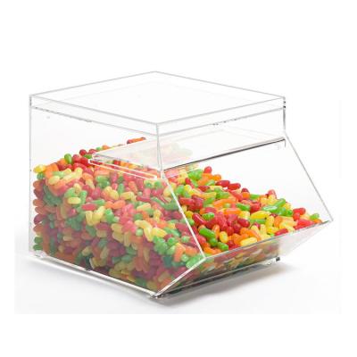 China Eco-friendly Acrylic Storage Box Supermarket Retail Bulk Food Box Customized Acrylic Candy Food Box for sale