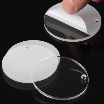 China Eco-friendly 30Pcs Acrylic Clear Circle Discs With Transparent Round Key Chains 30Pcs Key Chain Masks 2 Inch for sale