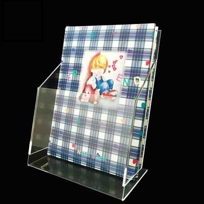 China Eco-friendly Acrylic Box Office Acrylic Shelf A3 Transparent Information Book PMMA Standing Acrylic Box for sale