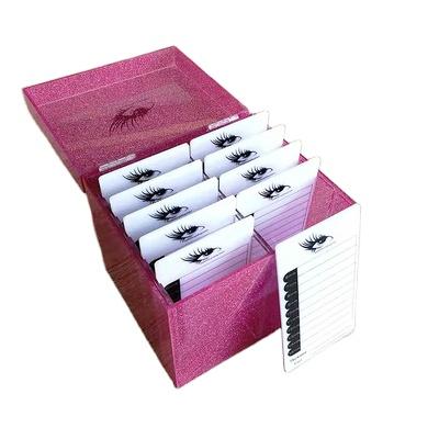 China 10 Layer Eco-friendly Acrylic Pink Marble Box Professional Beauty Eyelash Transplant Special False Eyelash Storage Box for sale