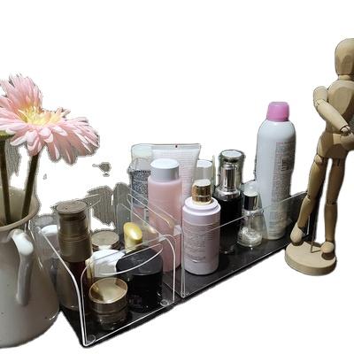 China Eco-friendly Acrylic Desktop Cosmetic Storage Box Skin Care Perfume Mask Dresser Holder Wash Basin Tray for sale