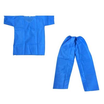 China Disposable Nonwoven Medical Top+Pant Scrub Suits Uniform Clothing With V-Neck Scrub Top And Scrub Pants for sale