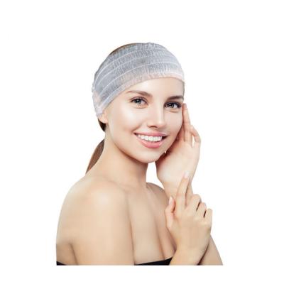 China Breathable Disposable Nonwoven Headbands with Elastic Hair Wraps Headbands (White and Black, 100 Packs) for sale