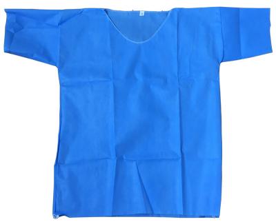 China OEM Wholesale Medical Equipment Disposable Nonwoven Patient Top+Pant V-Collar SMS Scrub Patient Suit Uniform for sale