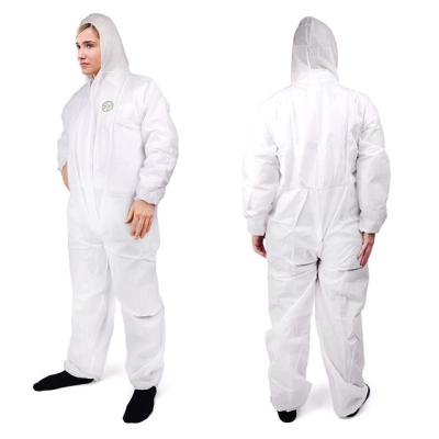 China Overcoat Factory Price PP30gsm 60gsm SMS SF Microporous White Color Disposable Coverall With Fast Delivery for sale