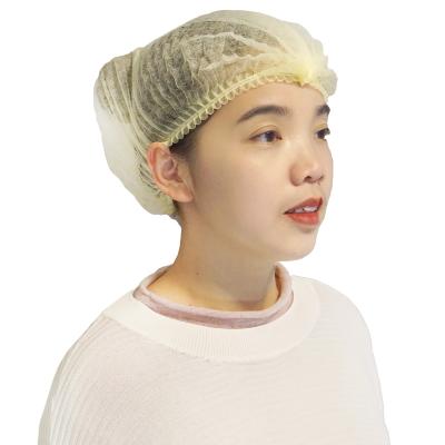 China Single or Double Elastic Disposable Nonwoven Bloating Hairnet Sanitary Head Cover for sale