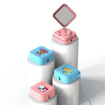 China Full Line Friends Brown Bear Three-in-One Rubik's Cube Mirror Charging Data Cable Three Head Data Cable Fast Charge One Drag for sale