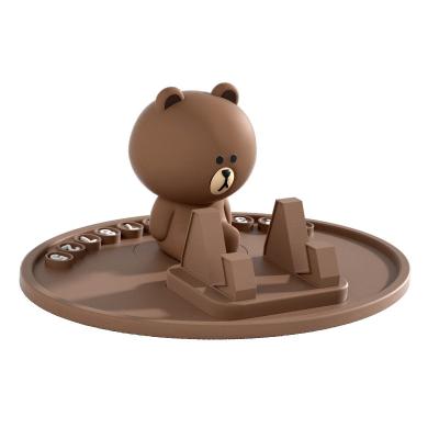 China Brown Sally Mobile Phone Car Holder Girls Cartoon Cell Phone 3D Fixed Bracket Friends Mobile Line for sale