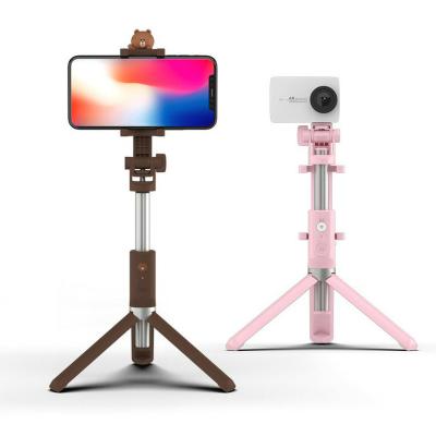 China Line Friends Mobile Phone Live Selfie Stick BT Mobile Phone Camera Artifact Triangle Support High-End Remote Control WIFI Bracket for sale