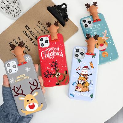 China Christmas capa for xiaomi redmi note8t xiaomi11 case shell 3D cartoon Christmas doll luxury case for Xiaomi MI 11 Lite Redmi Note 8T 8T 9S 7 5 6 pro case bag Max Soft TPU Cover 9 Se A2 Deer for sale