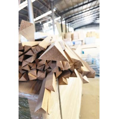 China High Quality Paulownia Triangle Slats Timber Slats Traditional Cheap Price And Chamfer Wood Strips for sale