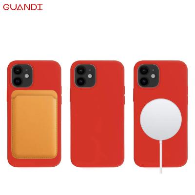 China Anti-Fingerprint Liquid Silicone Case Compatible With iPhone 12/12 Pro Case MagSafe Case Ultra Thin Anti-fall Scratch Cover for sale