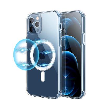 China Factory Direct High Quality Anti-fingerprint High Hard Magnetic Back Cell Phone Clear Case For Iphone 12 pro Max Case for sale