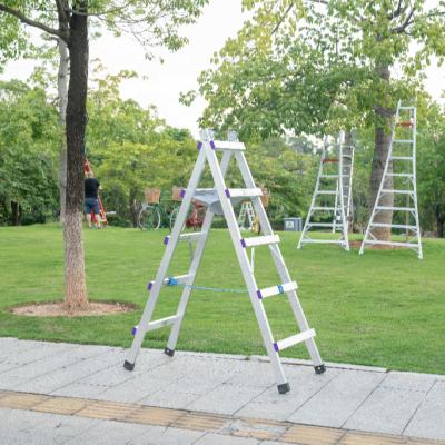 China Folding Ladders Industrial Walk Able Double Sided Aluminum Folding Job Step Ladder 4 5 6 7 8 9 for sale