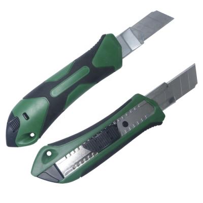 China ABS+TPR+stainlness Plastic Stationery Steel Handle Cold Steel Cutter Utility Knife for sale