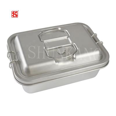 China Airtight Food Container Box Freshness Preservation Amazon Stainless Steel 2 Layers Set With Air Hole for sale