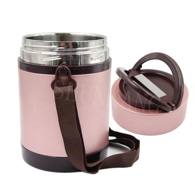 China New Sustainable Stainless Steel Tiffin Box Thermal Lunch Box Food Carrier With Handle for sale