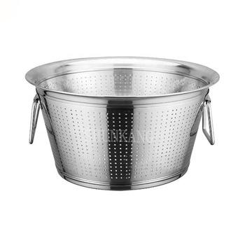 China Multifunctional; Easy To Clean Large Multifunctional Stainless Steel Colander Metal Bucket With Hole For Cleaning for sale