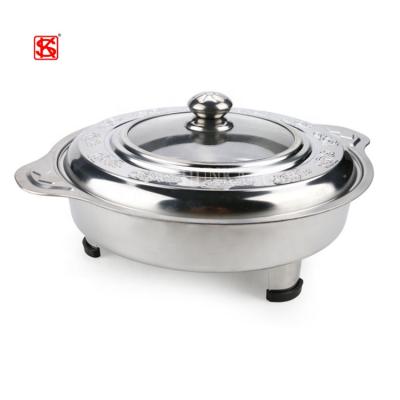 China Easy to clean; Fast Heating Hotel Stainless Steel Buffet Serving Dish Cheap Round Chafing Dish With Lid for sale