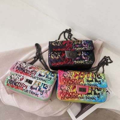 China Latest Latest Trendy Cross - Body Bags For Phone Designer Graffiti Women Handbags Wholesale New Design PU Leather Wallet Purse for sale