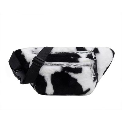 China 2021 Winters Casual Messenger Fanny Pack Handbag Wholesale Crossbody Shoulder Bag Soft Sling Bag Wool Fur Waist Bag For Women for sale