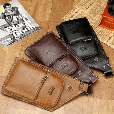 China Back Magnetic Pocket For Phones Or Other 2021 Small Basics PU Leather Men's Pouch Earphone Jacket Travel Daypack Small Purse Shoulder Bag Messenger Bag Small purse men for sale