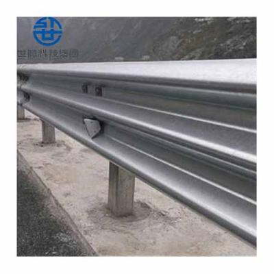 China Crash Guardrail Use Three Crash Guardrail AASHTO M180 Barricade Road Guardrail Q235 Metal Beam Guardrail for sale