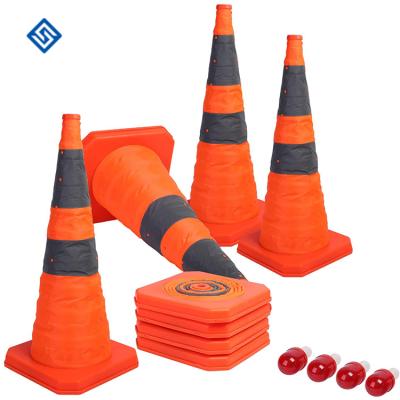 China Pavement Safety Folding Safety Traffic Cones Waterproof Folding Traffic Cone for sale