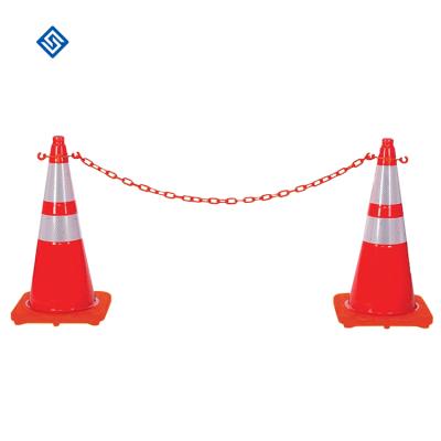 China Best Selling Reflective Safety Roadway Flexible Road Cones Eco-Friendly Safety Road Traffic Plastic Traffic Chain for sale