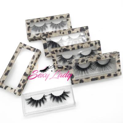 China Thick Natural Fluffy 3D Mink Fur Eyelash 25mm Silk Eyelash With Private Label Eyelash Faux Stone Box for sale