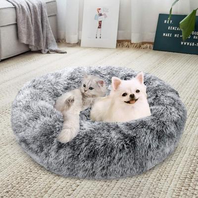 China Dongguan Hnut Waterproof Dog Cat Bed, Pet Bed, Plush, Made of Faux Fur, Fluffy, Bed with Cushion for Cats and Medium for sale